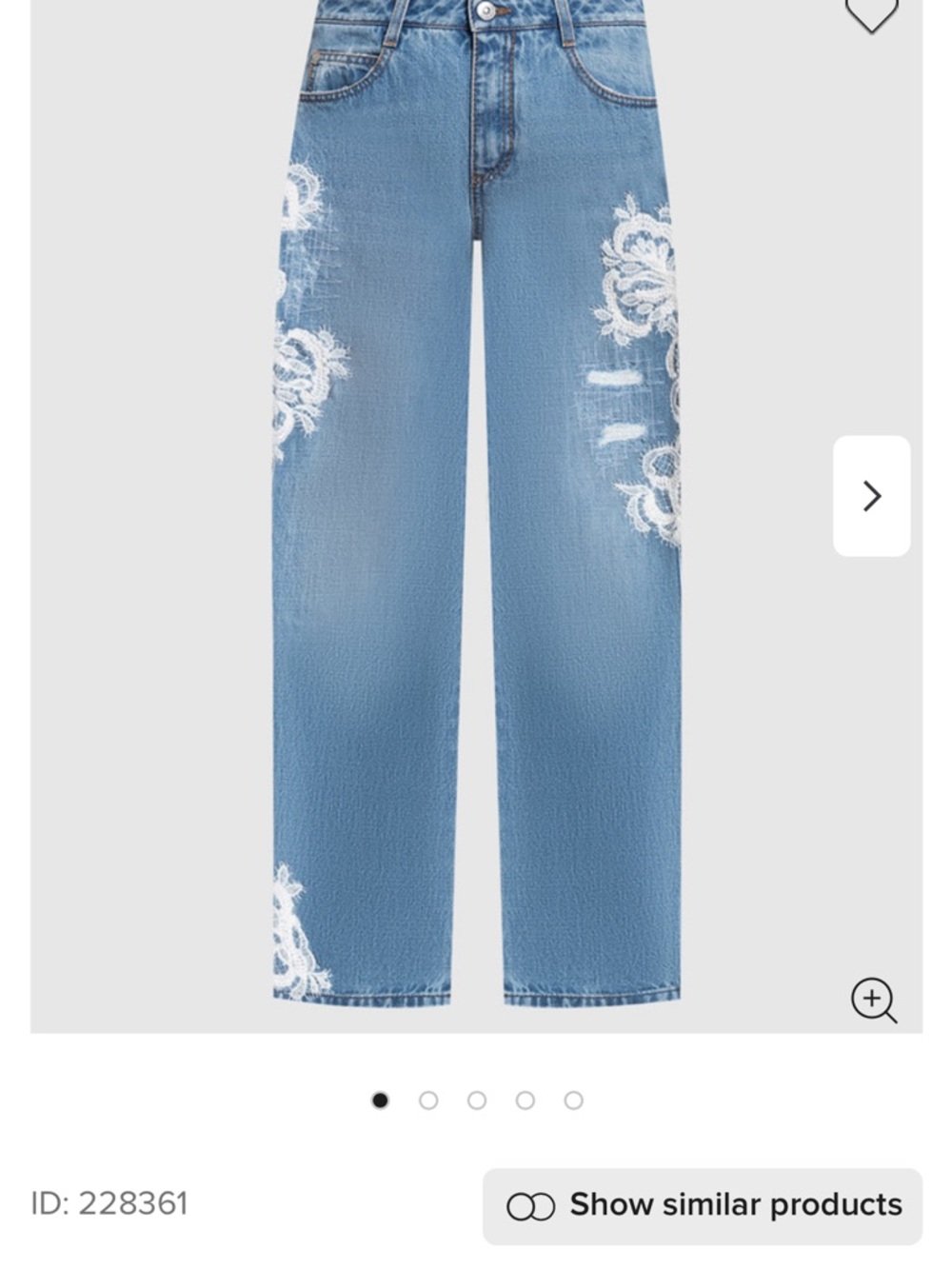 Ermanno Scervino ladies  Light Blue Denim Jeans with lace insets.
